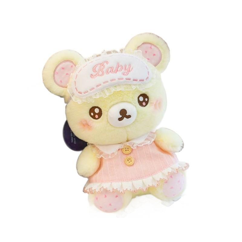 Orsacchiotto di Peluche Morbido con Camicia e Mascherina per Occhi Decorazione per Coppie Regalo Romantico