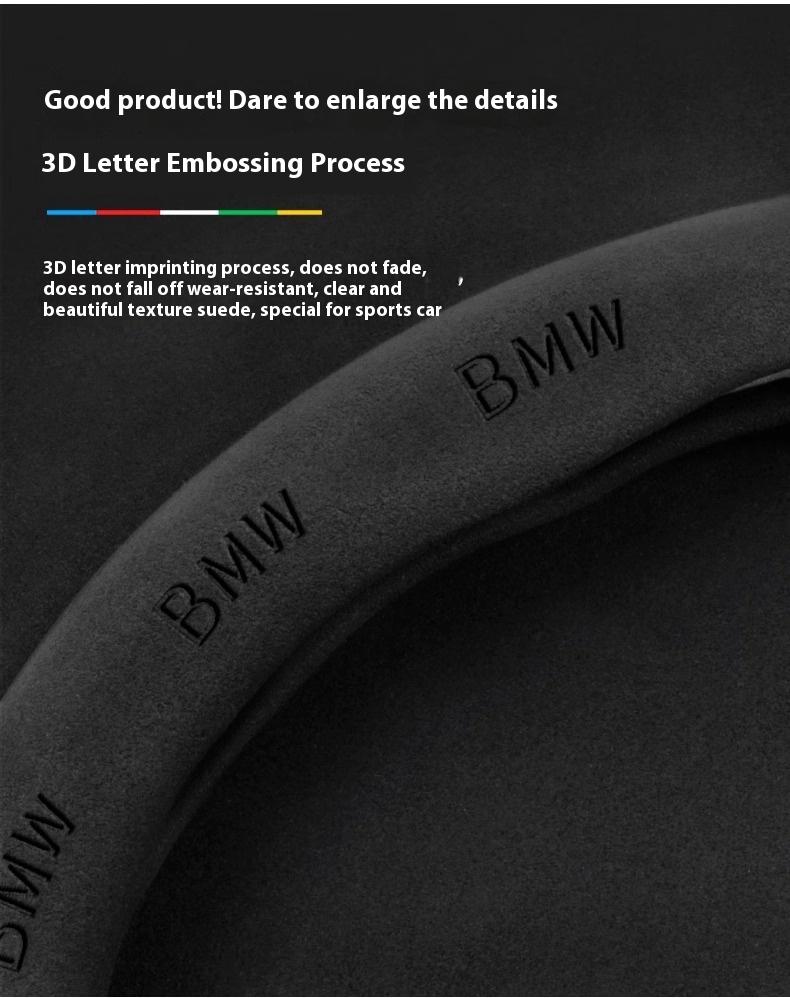 Car Carbon Fiber Suede Steering Wheel Cover For BMW M Power X3 X4 X5 X7 E36 E39 E46 E60 E65 E90 F10 F15 F20 F25 F30 G20 G30 G05