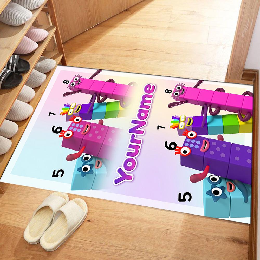Numberblocks Customizable Name Floor Mat Design for Decorate room Kitchen Balcony Study room Antislip Carpet Office home decor
