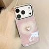 Pink smudge love is suitable for Apple 17promax mobile phone case iphone16 electroplating 15 hard 13 Korean glitter