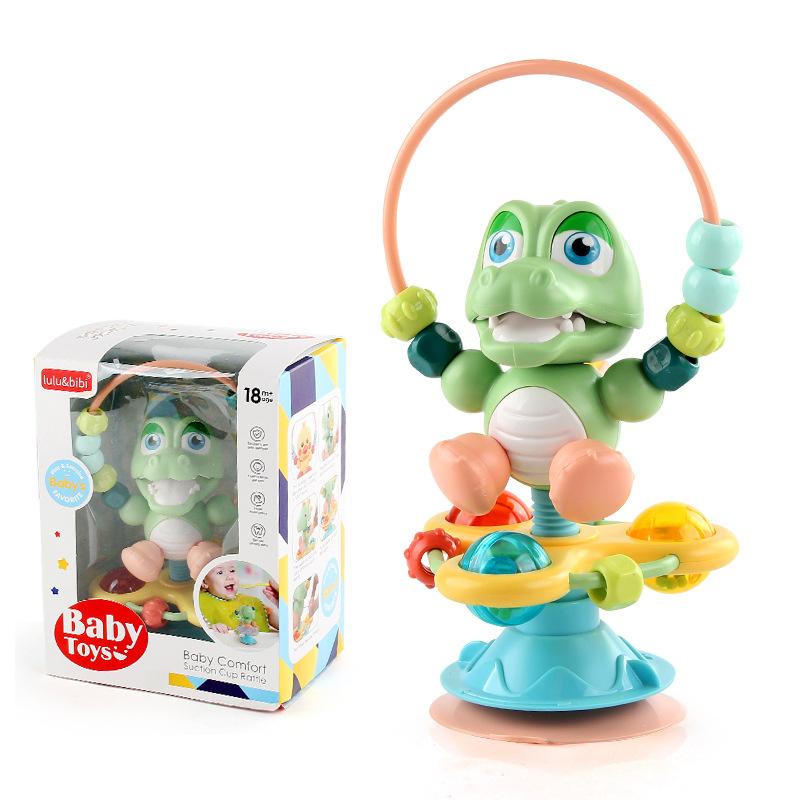 Baby Cartoon Soothing Ringing Toys Rattles Set Infant High Chair Toy Table Suction Cup Toy Interactive Development Baby Tray Toy