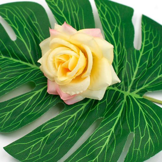 10шт искусственная роза шелковый цветок голова DIY свадебный рождественский венок ремесло — фото 13