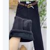 Fleece jeans women's new autumn and winter, new loose and thin straight trousers