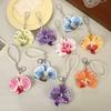 Sweet Simulation Flower Keychain Exquisite Backpack Decoration Butterfly Orchid Keyring Women
