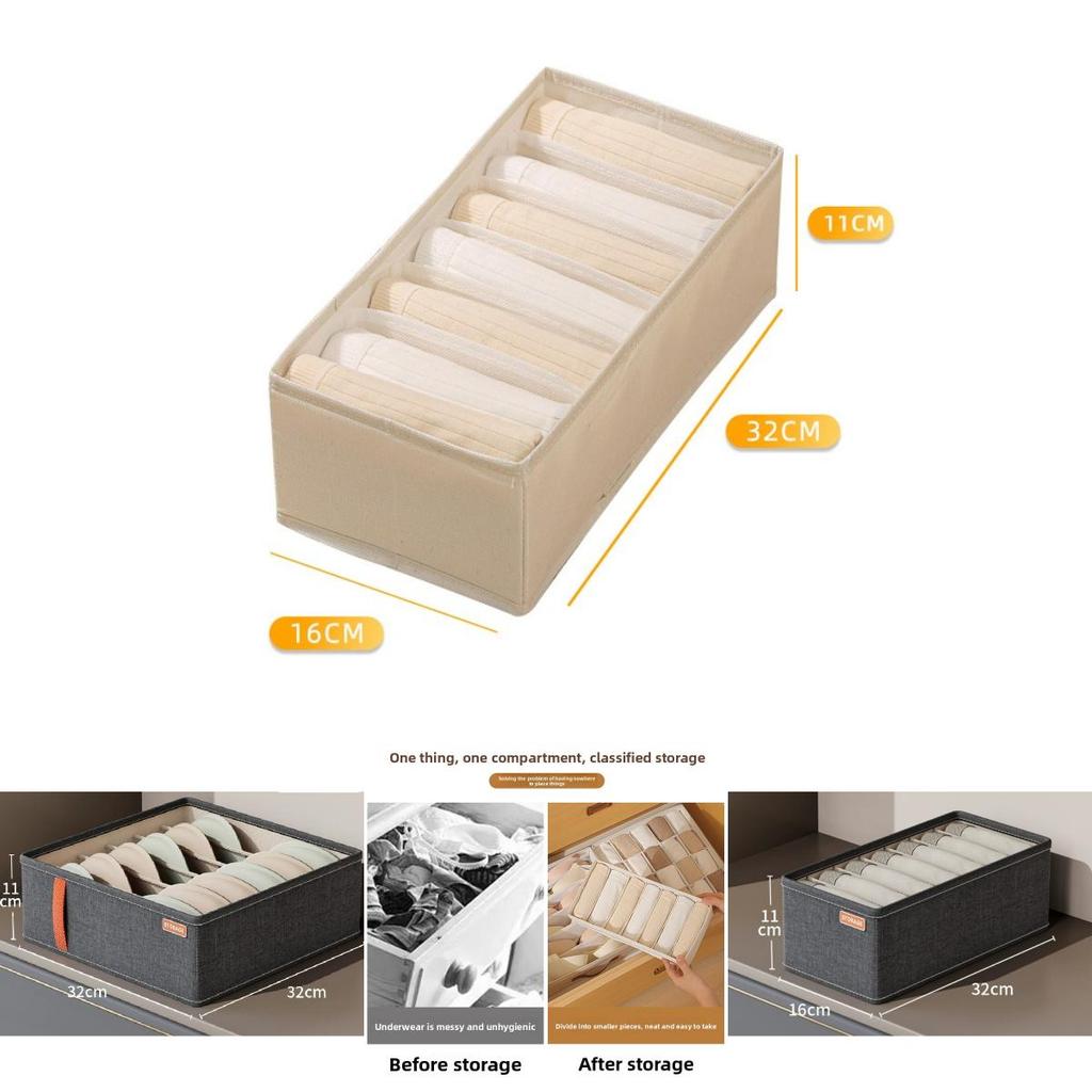 Fabric Foldable Storage Box With Dividers For Wardrobe Organization And Clothing Storage