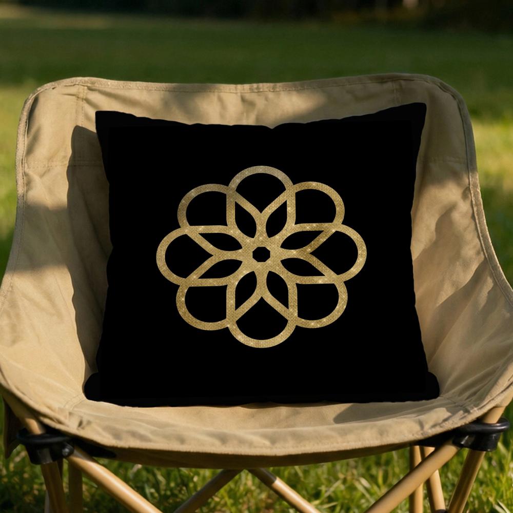 Golden Leaf Pattern Cushion Cover Soft Reversible  Durable Pillow Cover  MultiScene Use for Home  Car Daily Comfort