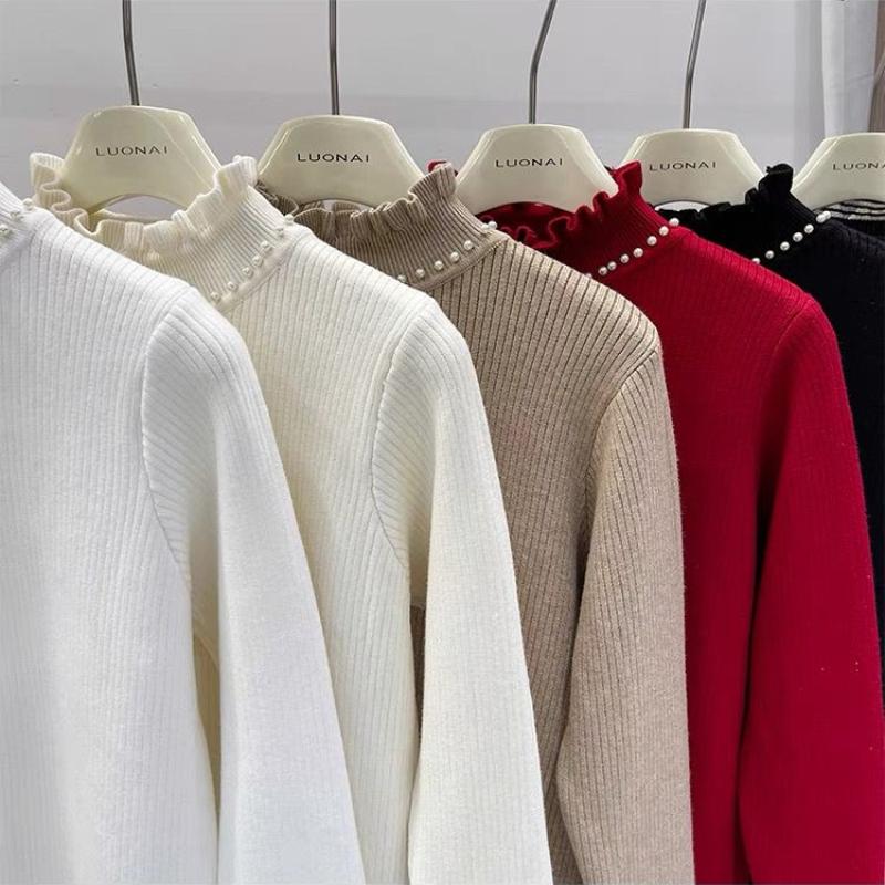 Damen Rollkragenpullover Kaschmir Strickpullover Samtgefüttert Warm Damen Pullover Herbst Winter Damenpullover