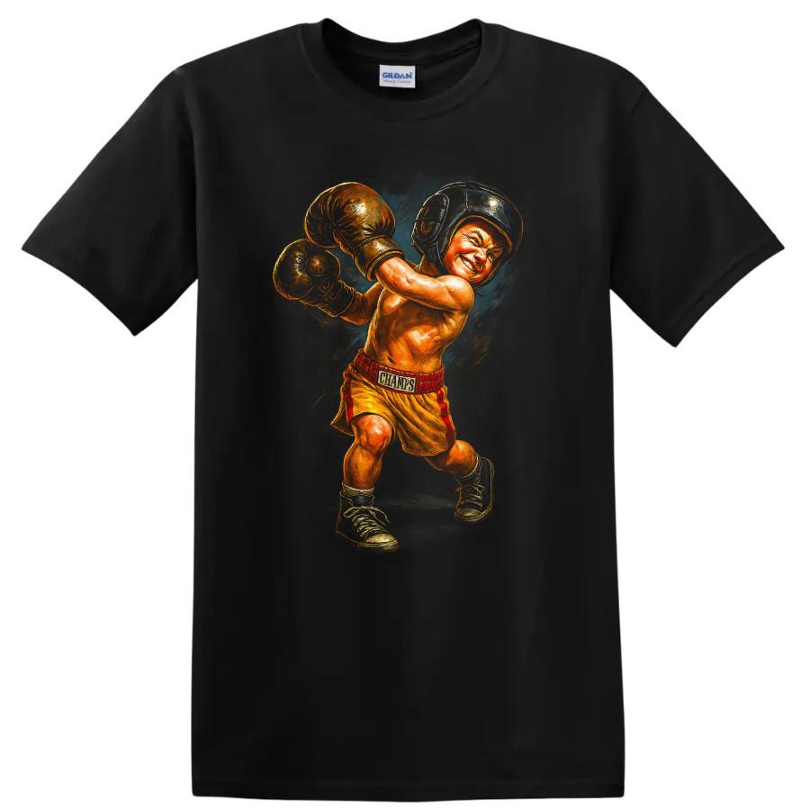 Boxing Kid T Shirt Vintage Retro Champ Graphic Tee Funny Sports Apparel