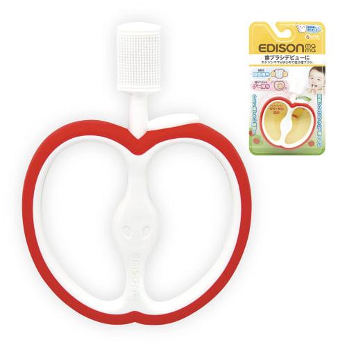 

EDISONmama First Toothbrush, Apple Design, for 6 Months and Up, Skincare & Bath Supplies, Haircare, Toothbrush Training, Brush-Shaped on Both Sides, B