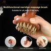Brass Bead Meridian Gua Sha Comb - Durable Chinese SPA Acupoint Point Massager Brush Handle Professional Massage Tool