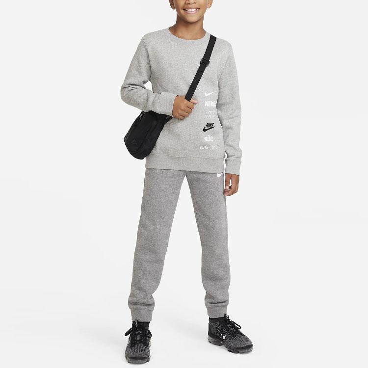 Nike Sportswear Logo Print Crewneck Sweatshirt Kids sweatshirt Dark-Gray DX5162-063