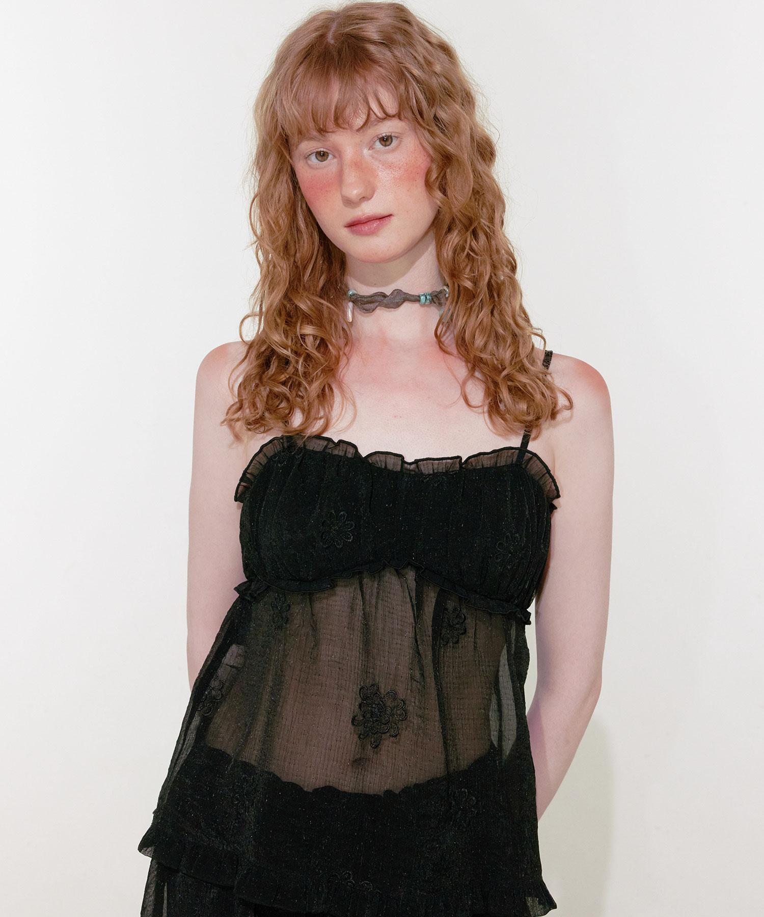 Lulu Seoul Chloe See Through Sleeveless (Black) Black/S