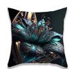 Teal and Gold Floral Pillowcase DesignSuitable for Sofa Car Bedroom Decorative Cushion Cover Pillow Cover