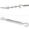 5Pcs 304 Stainless Steel Wire Rope Tension Tensioner Hook & Eye Turnbuckle for Indoor Outdoor(M6 )