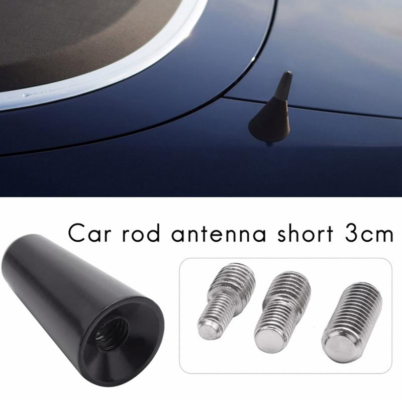 1Pc Black Antenna 3Cm Roof Antenna Short Pole Antenna Car Pole Antenna Short Adapter Radio Foot