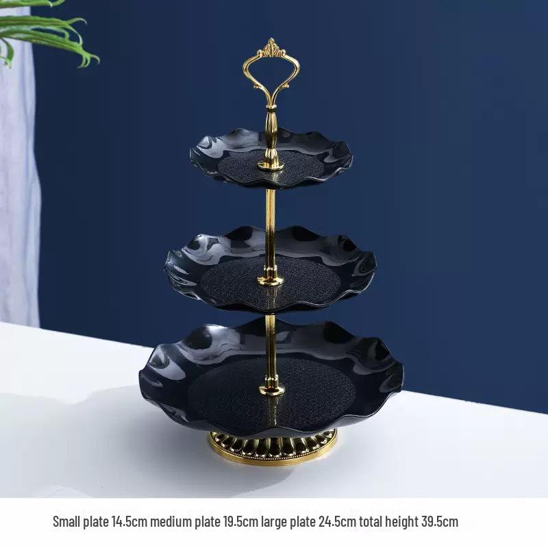 Tavă cu trei etaje în stil nordic pentru fructe și gustări pentru living