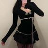Y2K Lace Patchwork Top Contrast Color Women Autumn Spring Ribbon Lace-up Bow Coquette T-shirts Cute Causal Basics Tees