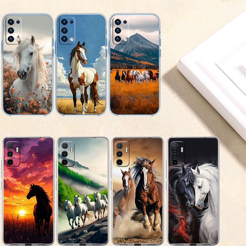 Fine Horse Transparent Phone Case for Motorola Moto Edge Plus G200 G23 E13 E15 E20 E30 G62 G71 G72 G75 G24 G15 Power