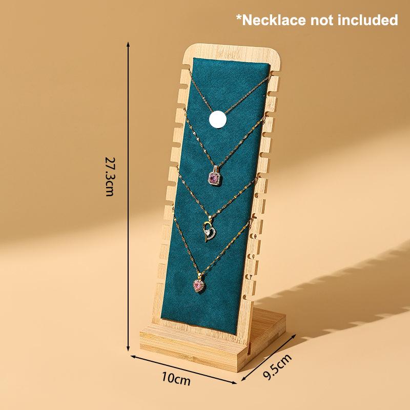 1 ks vertikální stojan na šperky a náhrdelníky z bambusu, vhodný pro prodejní prezentaci šperků a rodinné vystavení náhrdelníků