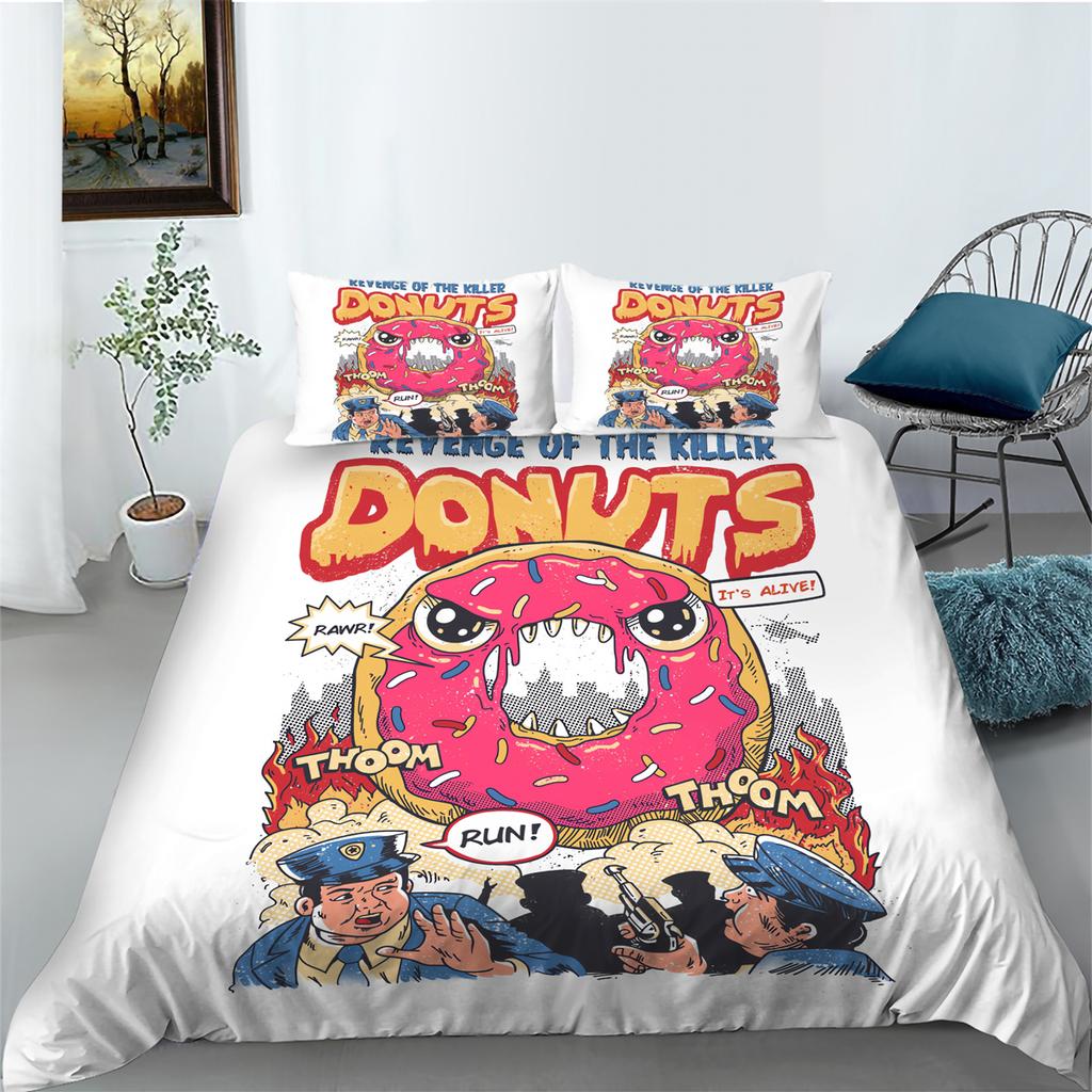 Bedding Set Cover Cartoon Ice Cream Pillowcase Duvet Cover Set Comforter Cover Set