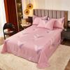 White Flower Printed Bed Sheet Set Simple Pink Cotton bedspread Thickened Bedding Set Luxury Soft Flat Sheet with Pillowcases