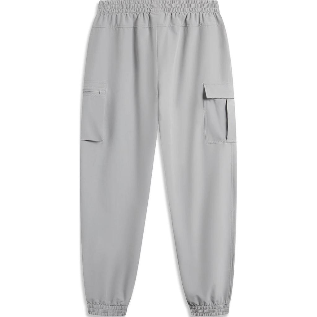 Li Ning Sports Lifestyle Series Solid Color Mid Waist Comfortable Breathable Cuffed Knitted Sports Pants Men Pants Ultimate-Gray AYKU181-3
