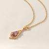 Simple Geometric Rhombus Zirconia Pendant Necklaces for Women Stainless Steel Jewelry