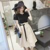 Sommerliches schickes T-Shirt-Kleid-Set im koreanischen Stil für einen jugendlichen Look