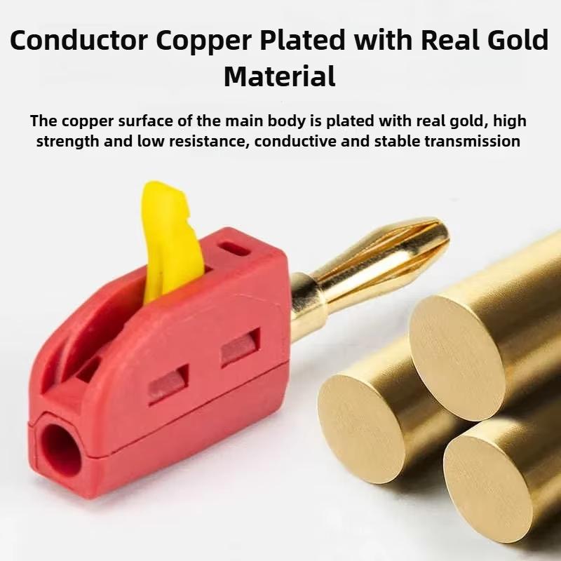 1-10Pcs Banana Plug High Current Quick Connect Gold-plated Banana Connector 32A Electrical Test for Jack Audio Music Speaker