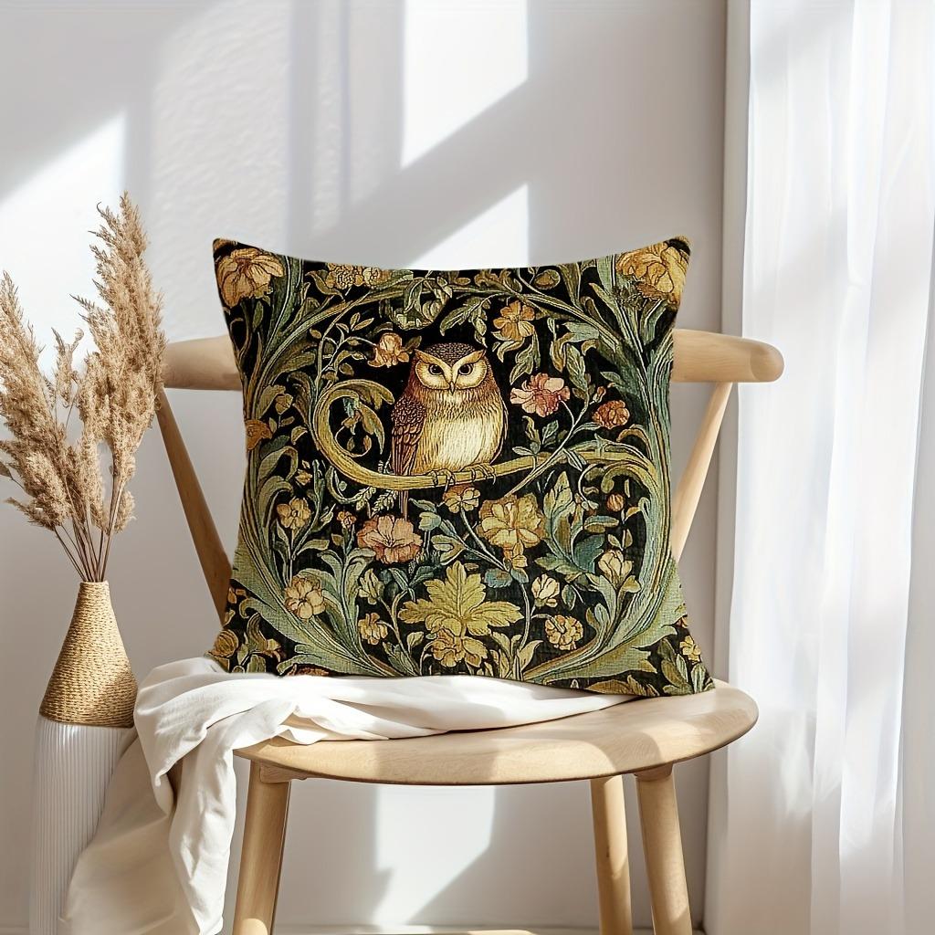 Retro kwiatowy wzór sowy ptaka poszewka na poduszkę do salonu na sofę pokrowiec na poduszkę dekoracja domu pokoju sypialni