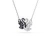 Swan Necklace: Black & White Swarovski Crystal Clavicle Chain