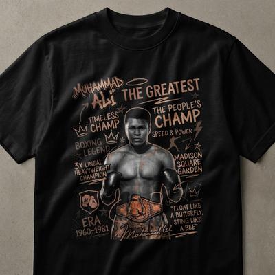 Muhammad Ali The Greatest Boxing Legend T-Shirt, Iconic Champion Tee, Motivational Sports Fan Gift for Him