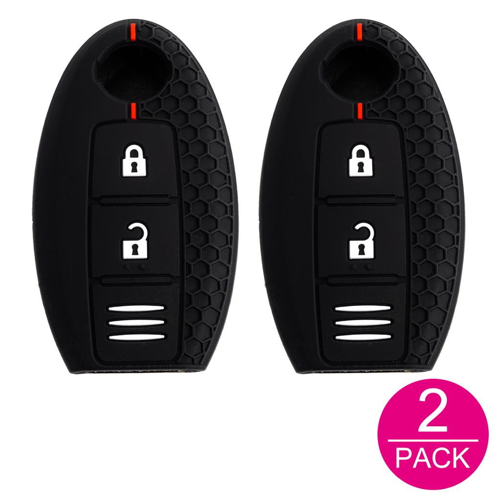 2x Silicone Car Key Fob Cover Case Holder Keychain For Nissan X-Trail Qashqai Rogue Sport Murano Note 370Z Juke Leaf Kicks Titan