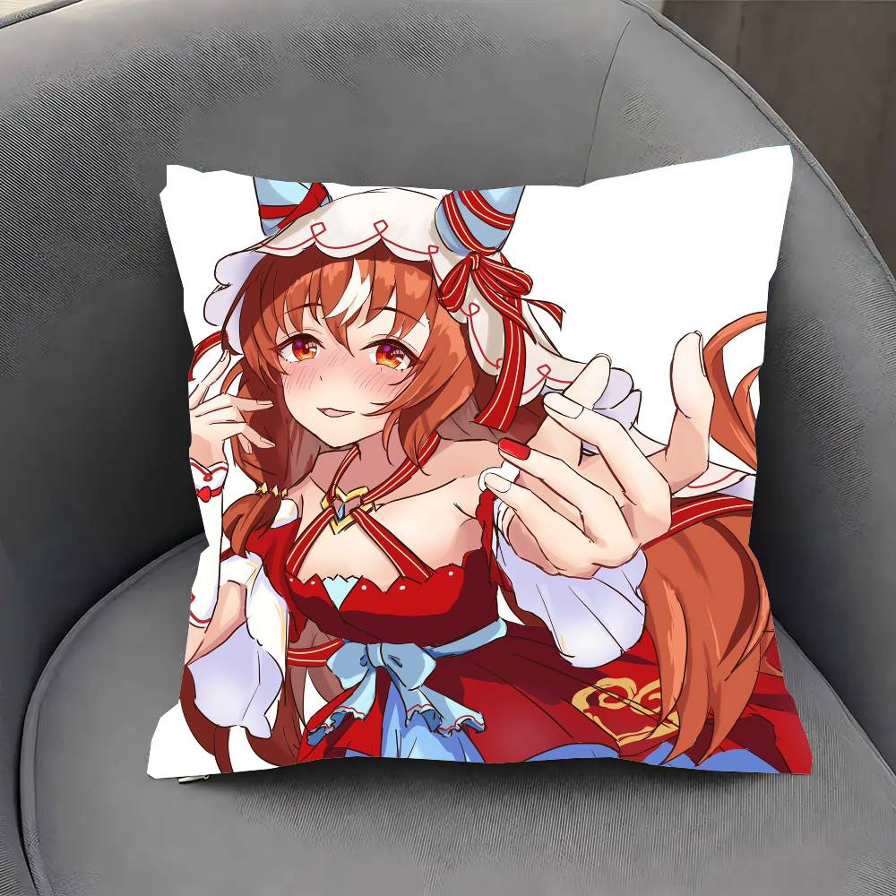 Still In Love Anime UUma Musume Pillow Case Fashion Square Pillowcase Bedroom Sofa Room Ins Decoration Leisure
