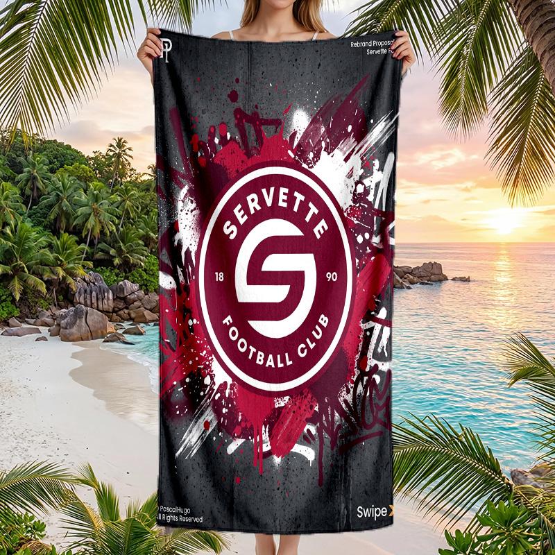 Servette FC stampa Asciugamano da Spiaggia Quick Dry Microfibra Assorbente Portatile da Viaggio Asciugamano per Nuoto