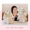 Floral Girls Dress Rabbit Plush Toy Cute Lop Ear Bunny Doll Kids Gift Home Decor