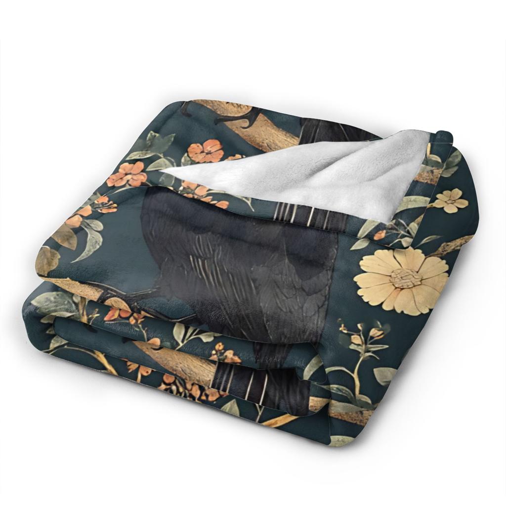 William Morris Bird Blanket Warm Soft Print Plush Throw Blanket For Girls Boys Couch Sofa Bed Flannel Bedspread Bed Cover