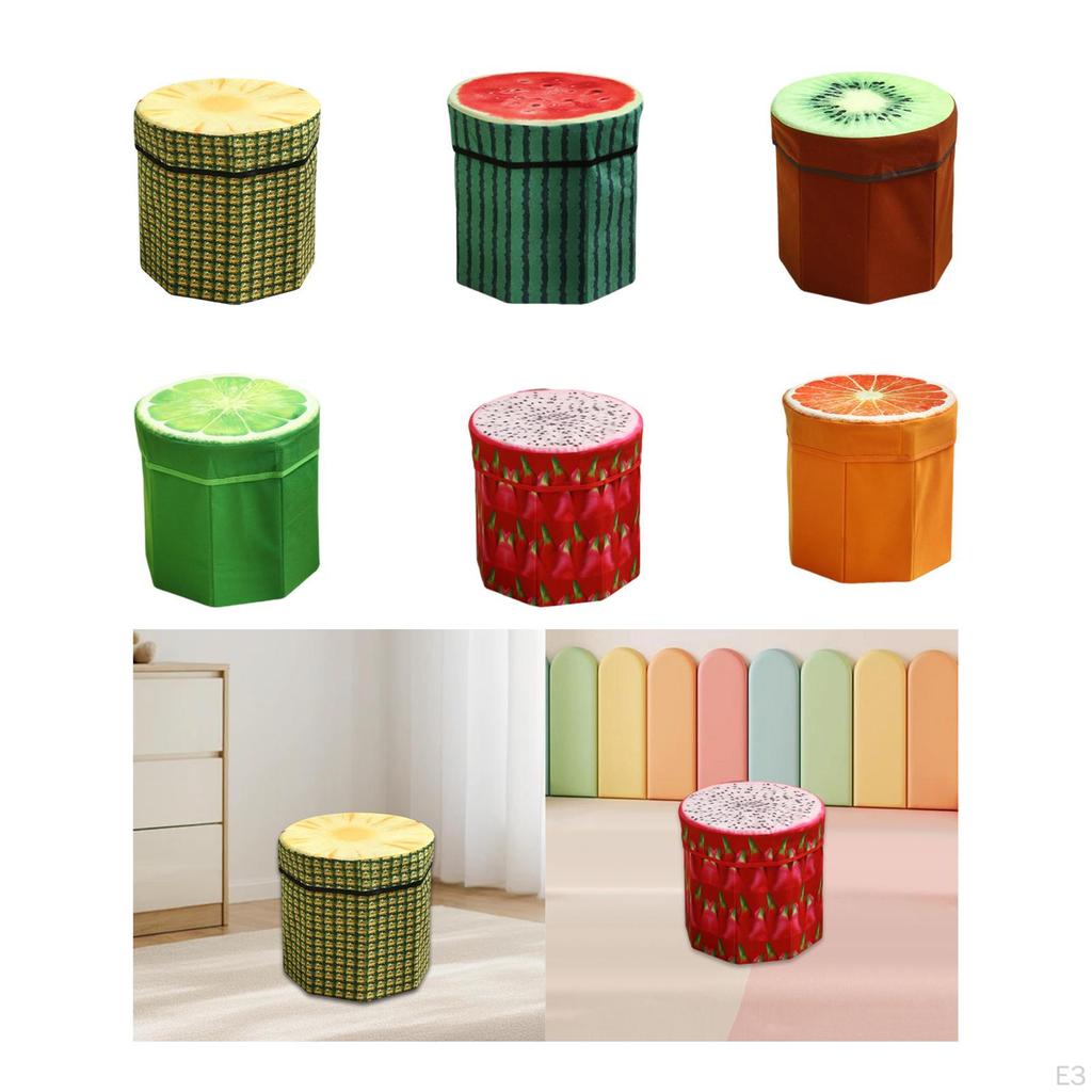 Folding Storage Ottoman Foot Rest Stool Toy Box Seat Chest for Bedroom Office