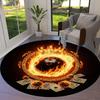 Burning Ball Round Area Rug,Carpet Rug for Living Room Bedroom Sofa Playroom Decor,Non Slip Floor Mat