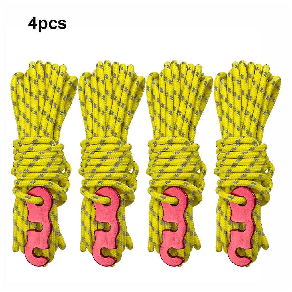 4 Pcs Tent Rope Hiking Wire Camping Supplies Firm Structure Multifunctional Windproof Outdoor Lanyard Reflective Safety