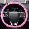 All-weather Car Steering Wheel Cover Silicone Solid Color Wear Resistant Decorative Auto Accessory Non-slip Design Simple Installation Universal