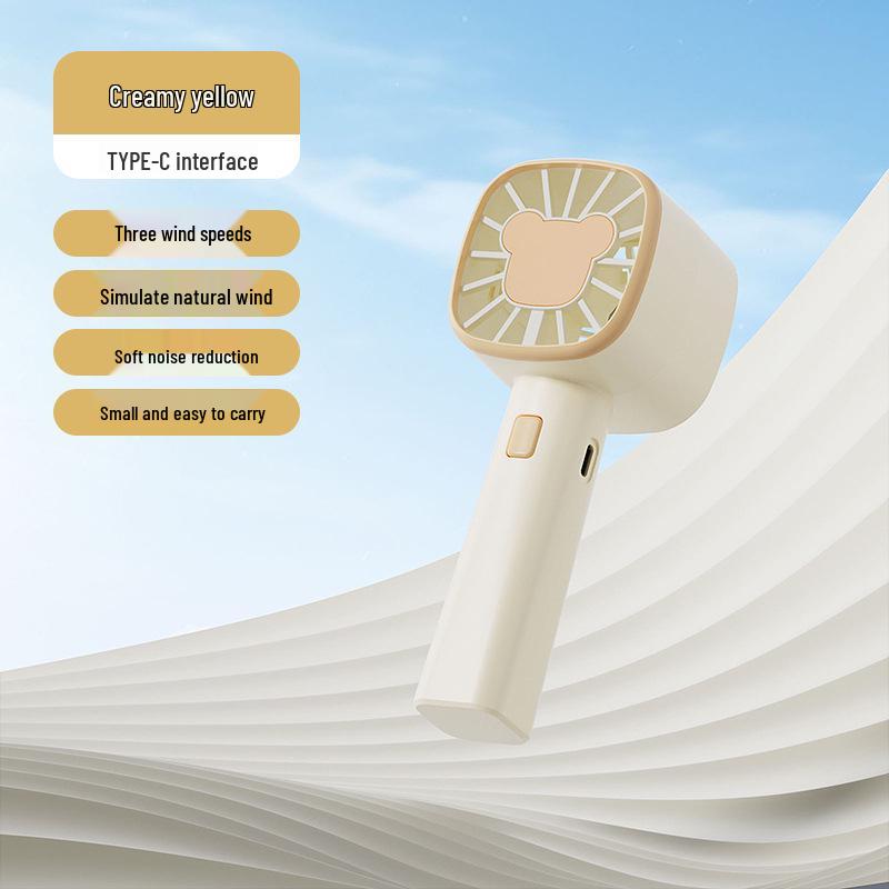 Portable USB Rechargeable Neck-Hanging Foldable Mini Handheld Fan with High-Speed Turbine