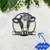 Metal Cow Wall Art Farmhouse Decor Rustic Flower Tin Sign for Living Room Bedroom Barn Wedding Gift