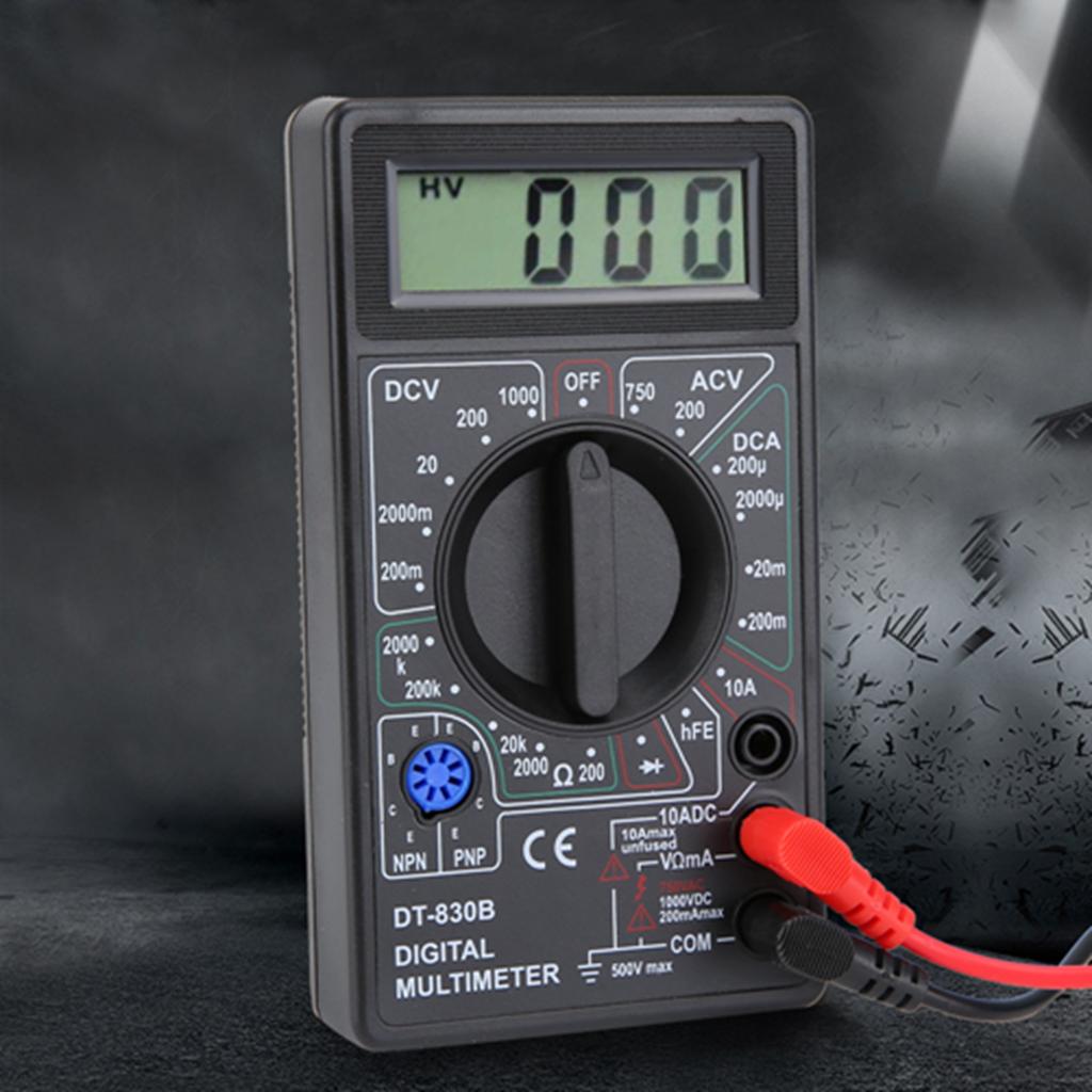 DT 830B Multifunctional Portable LCD Digital Multimeter Amp Volt Ohm Tester Voltmeter Ohmmeter MeterDT 830B Black