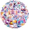 50 Cartoon 3D Gift Doodle Stickers Guitar Notebook Suitcase DIY Waterproof Stickers