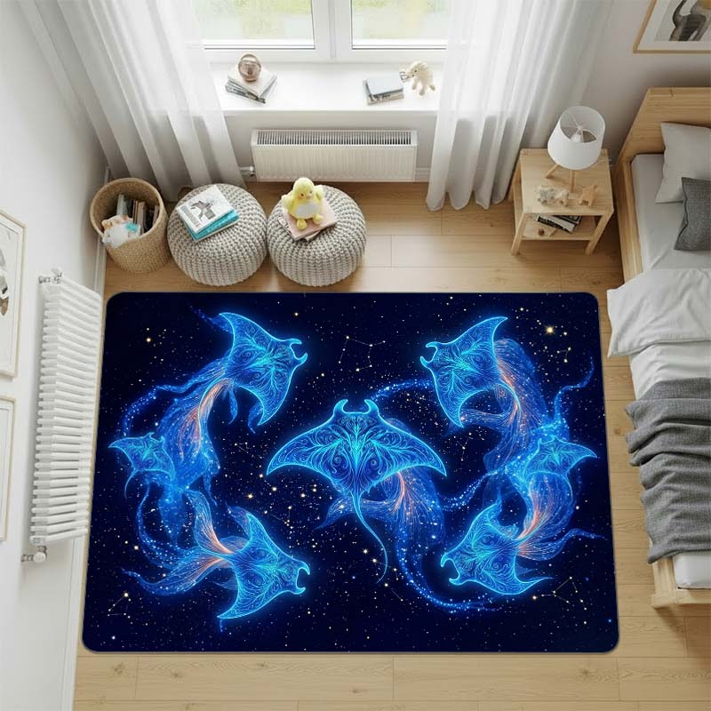 

Manta Ray Cartoon Movie Rug, Bedroom Rug, Doormat,Living Room Rug, Bedside Carpet, Computer Chair Mat, Birthday Christmas Gift. 60x90cm