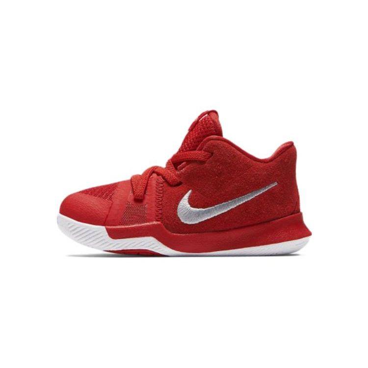 Nike Kyrie 3 Comfortable Versatile Non-Slip Shock Absorbing Durable Support Lightweight Mid-Top Walking Shoes Baby Shoes Red White 869984-601