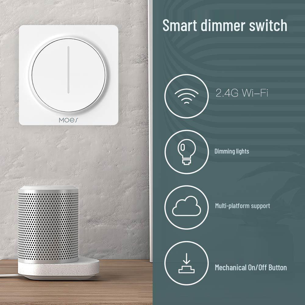 Zigbee Tuya Stepless Dimming Smart Home Rotary Switch with APP & Voice Control