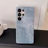 Gewaschene Farbe Denim Jeans Rahmenlose Hülle Für Samsung S25 S24 S23 S22 Ultra Mode Matt Schlank Leder Stoßstange Handy Rückseite