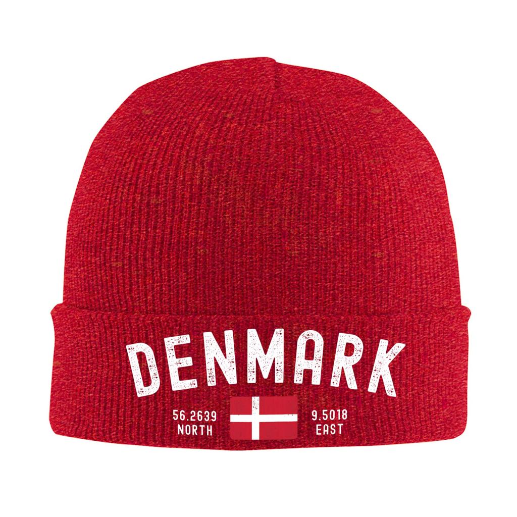 Cappello in Maglia Bandiera Danimarca Berretti alla Moda Unisex Donna Sport all'Aperto Berretti Autunno Inverno Fascia Grafica Berretti